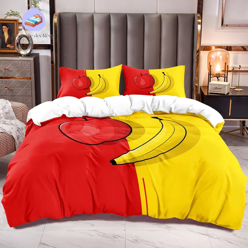 Housse de Couette Fruit Pomme Banane