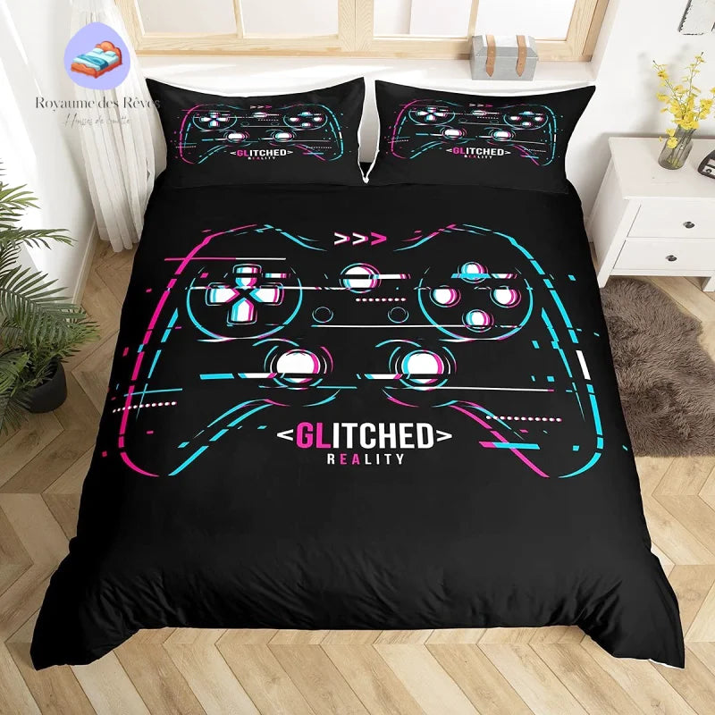Housse de Couette Gaming Noir