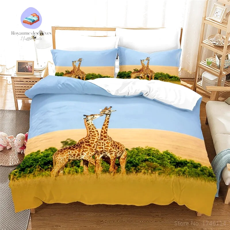 Housse de Couette Girafe Couple