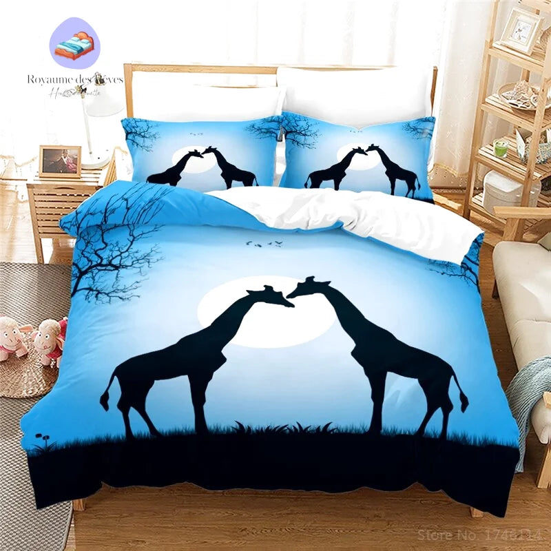 Housse de Couette Girafe Nuit