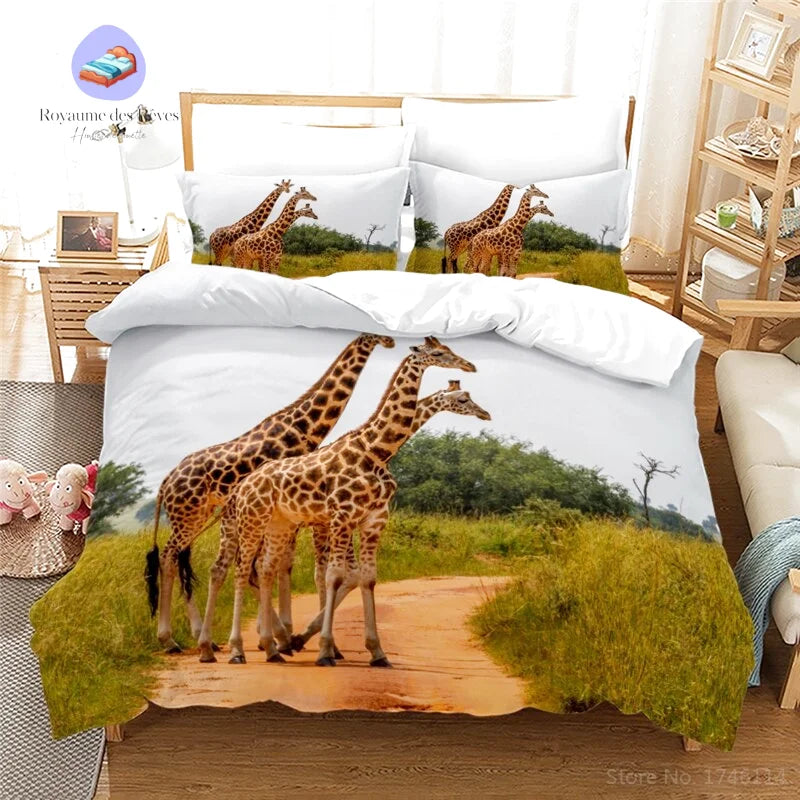 Housse de Couette Girafe Sauvage
