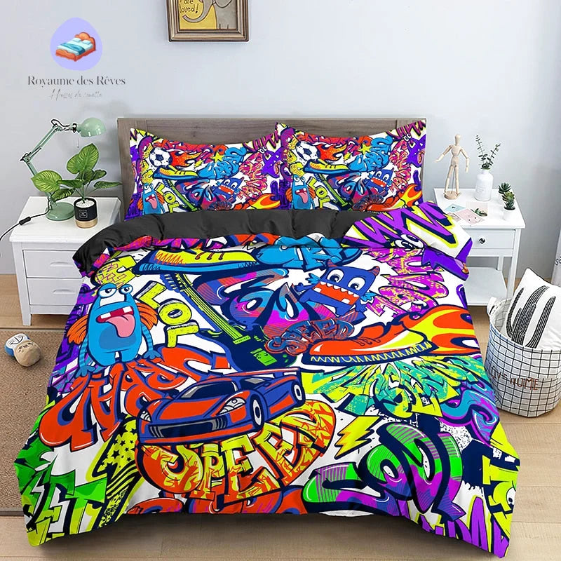 Housse de Couette Graffiti Voiture