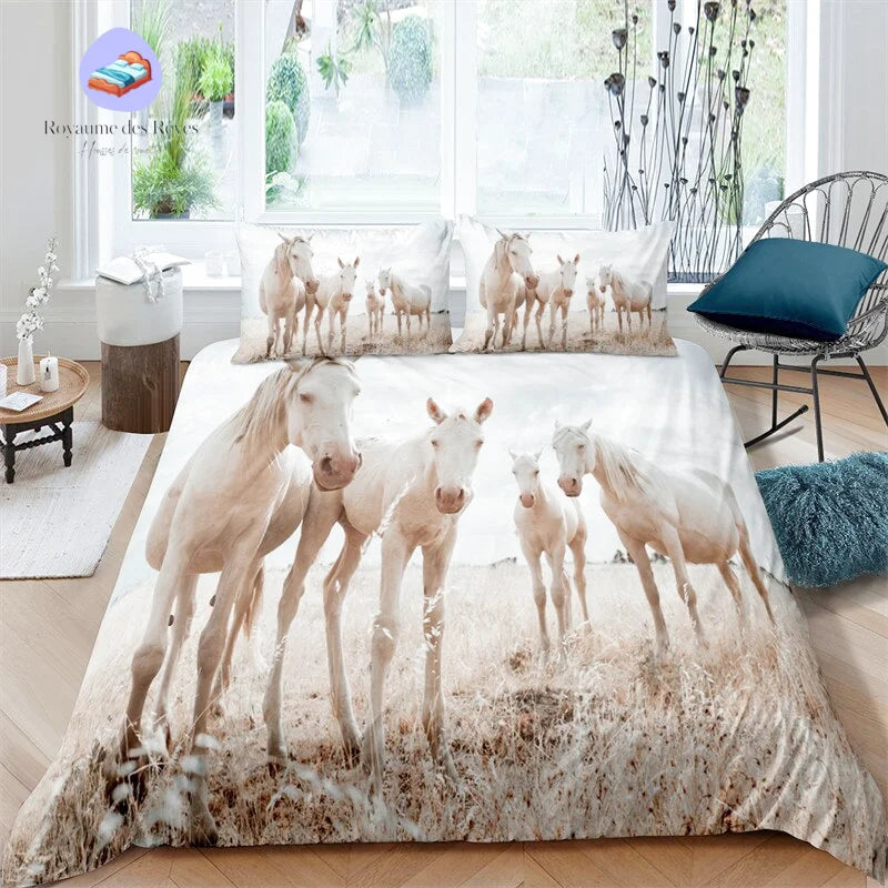 3D Cheval Sets de Housse de Couette Enfants Blanc Horses Parure de Lit 140x200cm Garçons Jeune Homme Décoratif Animal Sauvage 2 Pièces Cherry Blooming Housse de Couette avec 1 Taie d'Oreiller 3D Cheval Sets de Housse de Couette Enfants Blanc Horses Parure de Lit 140x200cm Garçons Jeune Homme Décoratif Animal Sauvage 2 Pièces Cherry Blooming Housse de Couette avec 1 Taie d'Oreiller