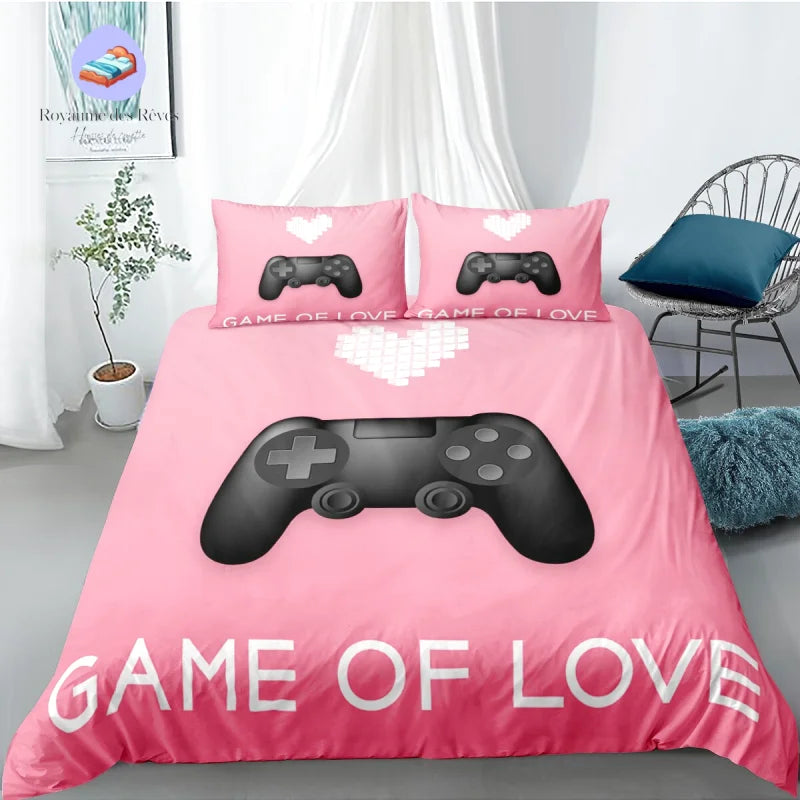 Housse de Couette Jeux Vidéo Rose