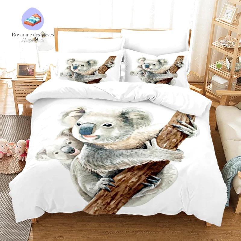 Witte Koala-dekbedovertrek