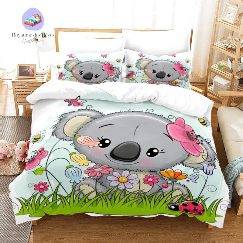 Dekbedovertrek met cartoonkoala