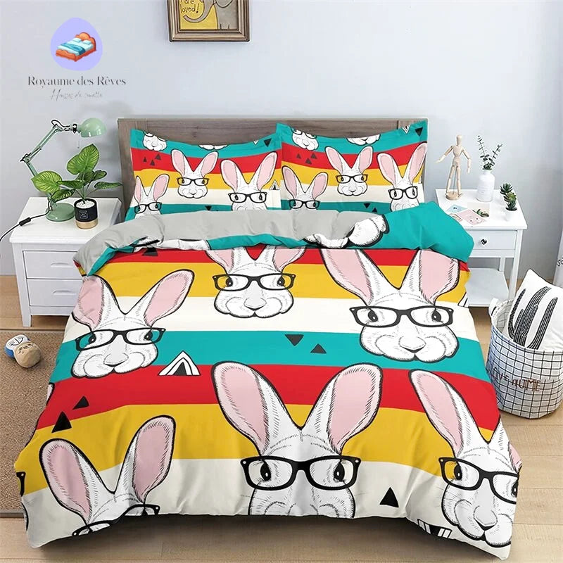 Color Rabbit Duvet Cover