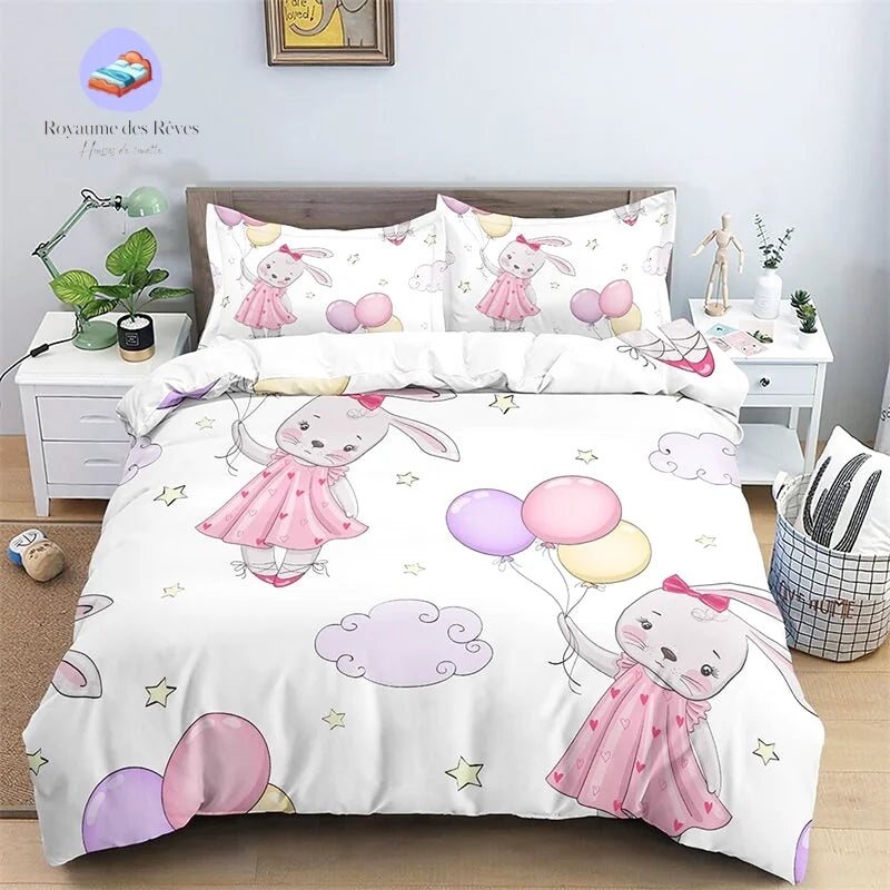 Dekbedovertrek voor klein meisje konijn