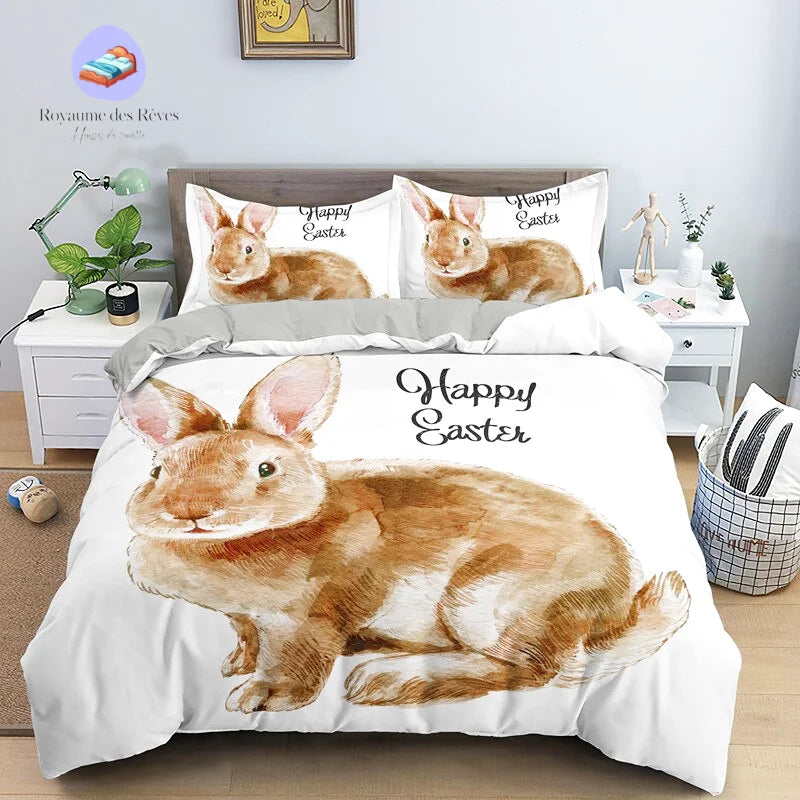 Rood konijn dekbedovertrek