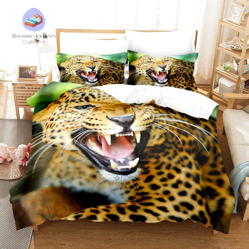 Copripiumino leopardo feroce