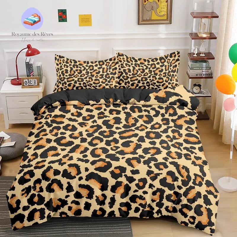 Copripiumino in pelle di animale leopardo