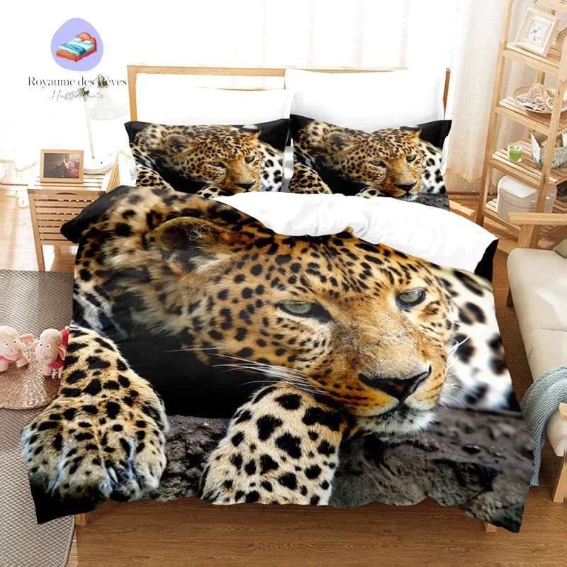 Copripiumino leopardo predatore