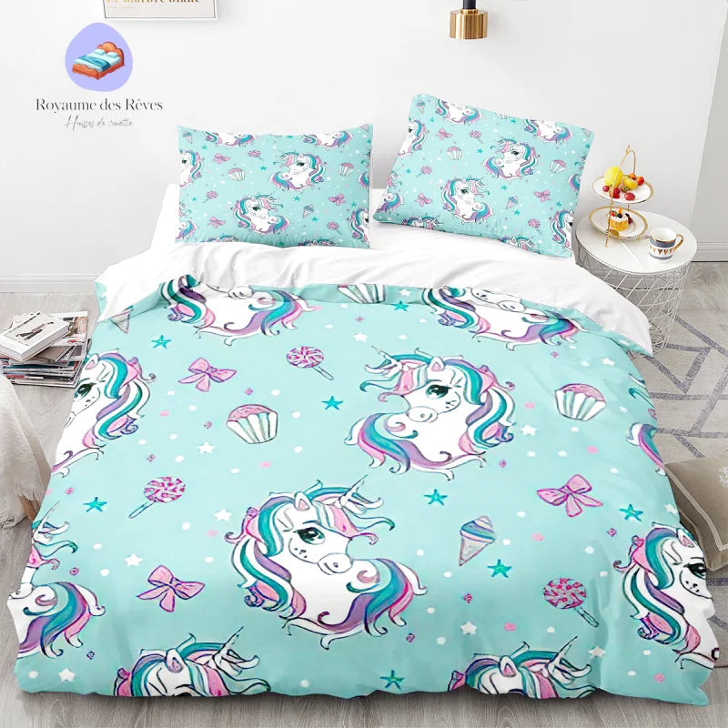 Housse de Couette Licorne 1 Personne