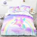 Housse de Couette Licorne Arc en Ciel