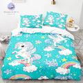 Housse de Couette Licorne Bleu