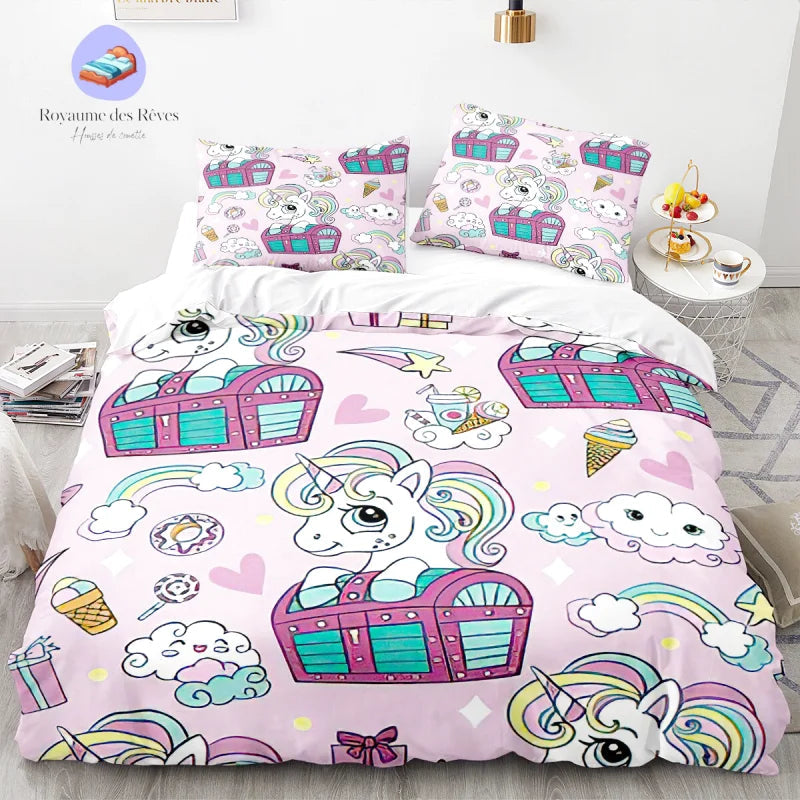 Housse de Couette Licorne Fille