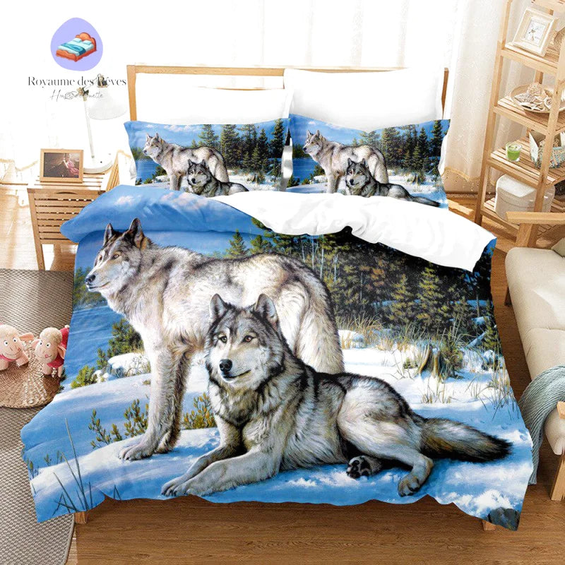 Housse de Couette Loup Couple