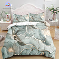 Housse de Couette Marbre Turquoise