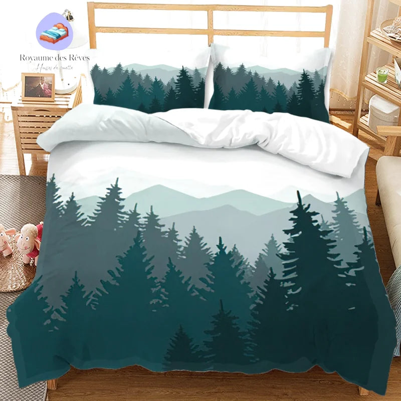 Housse de Couette Montagne Arbres