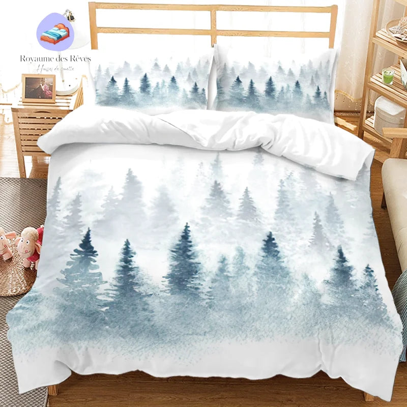 Housse de Couette Montagne Bois