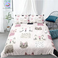 Dekbedovertrek met kattenpatroon 220x240