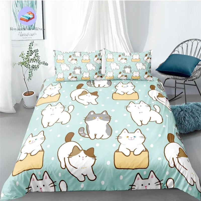 Housse de Couette Motif Chat