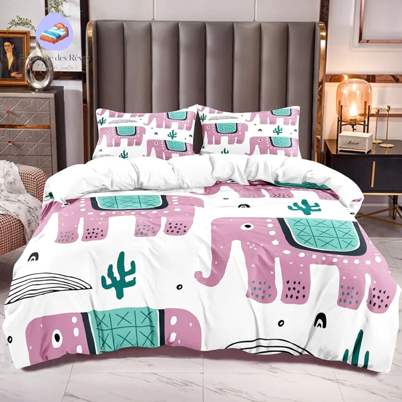 Bettbezug mit Elefantenmuster