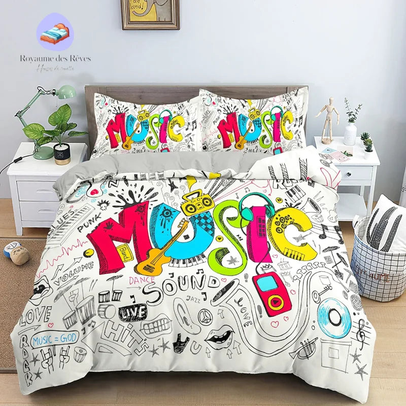 Housse de Couette Motif Music