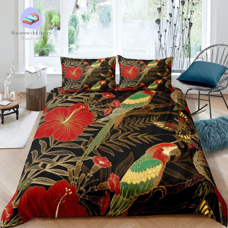 Housse de Couette Motif Perroquet