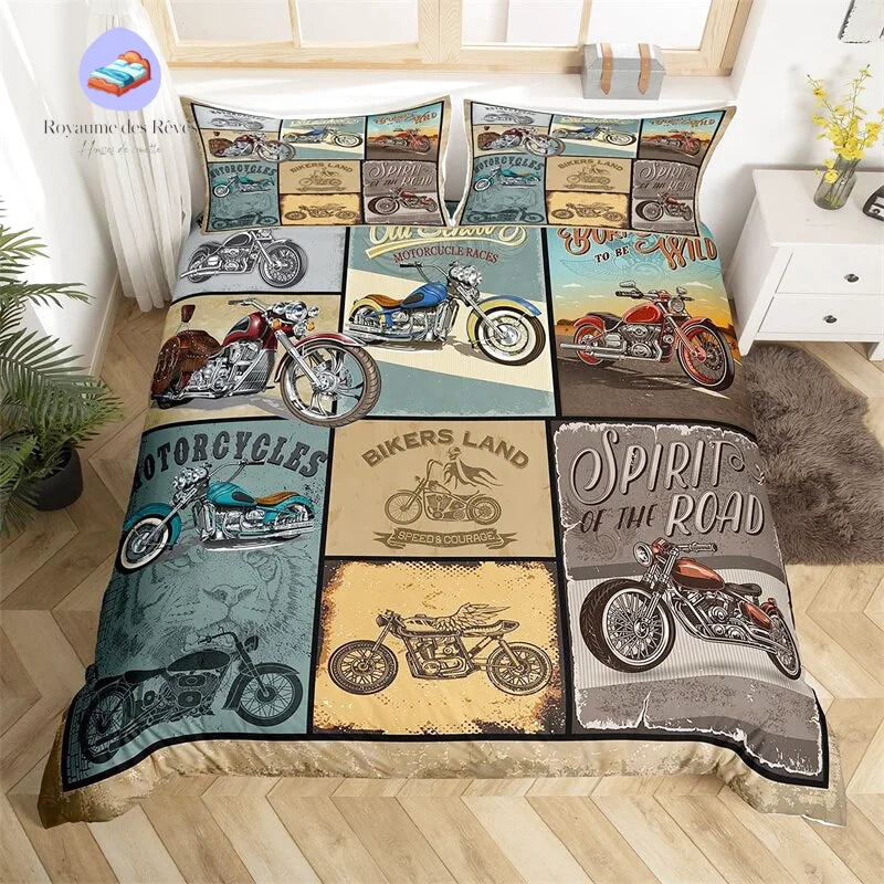 Housse de Couette Moto Américaine