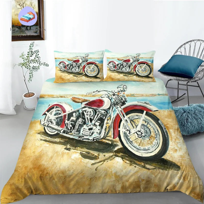 Housse de Couette Moto Ancienne