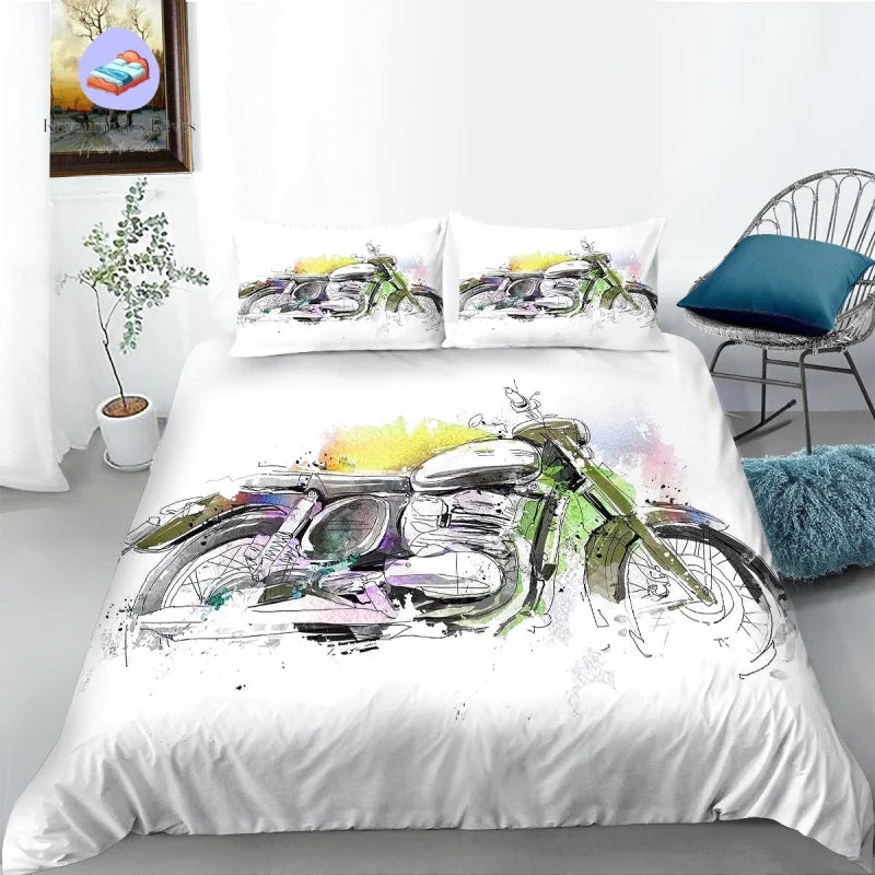 Housse de Couette Moto Biker