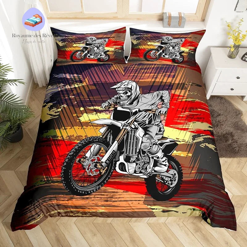 Housse de Couette Moto Squelette