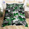 Housse de Couette Moto Verte