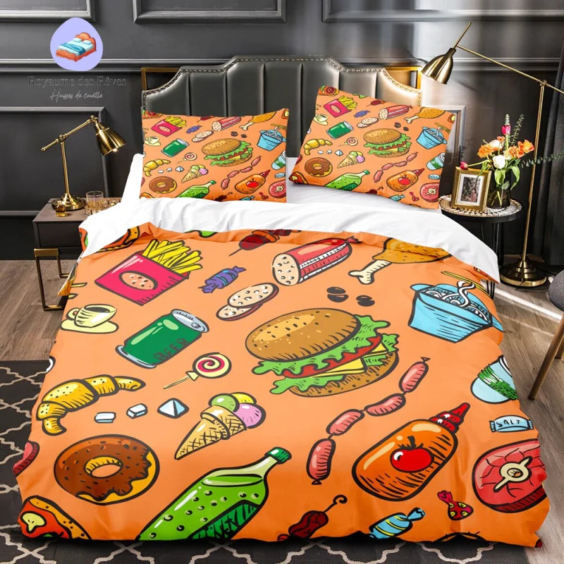 Housse de Couette Nourriture Rapide