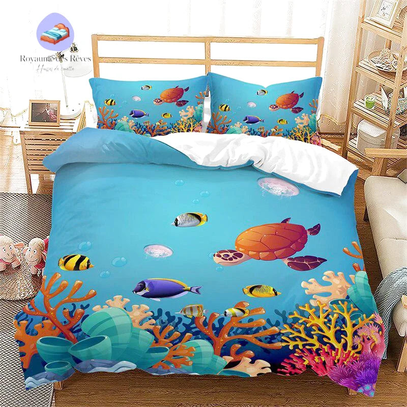 Copripiumino Oceano Corallo