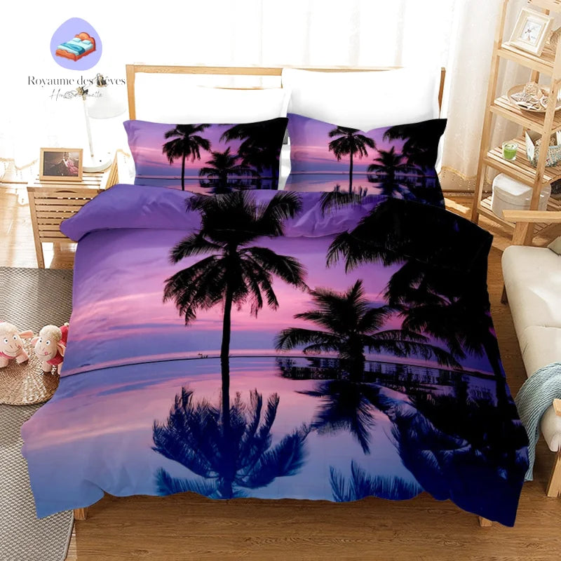 Housse de Couette Palmier Mer