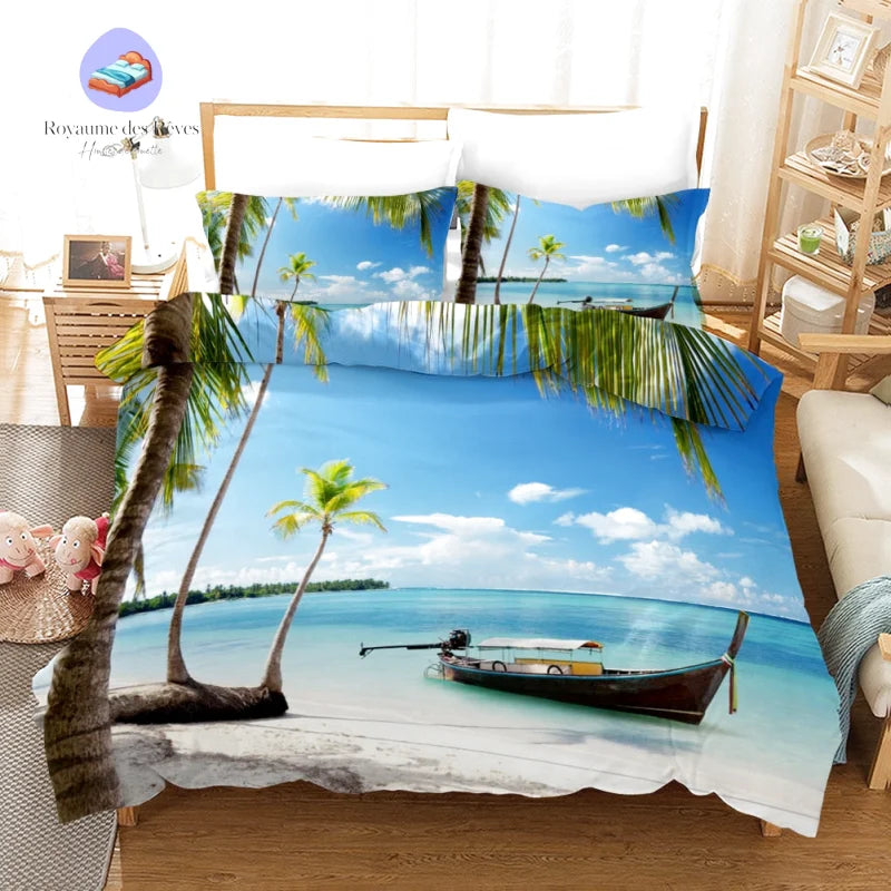 Housse de Couette Palmier Pirogue