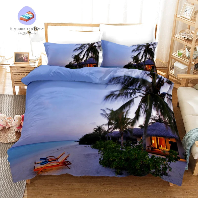 Housse de Couette Palmier Vacances d'Eté