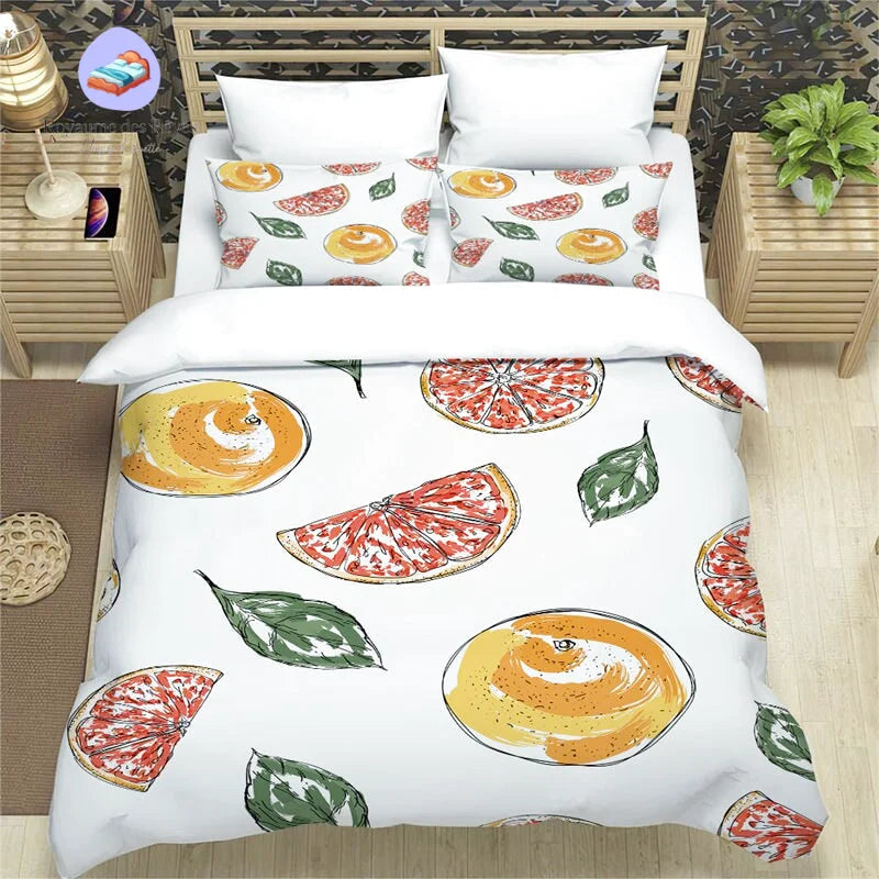 Red Grapefruit Duvet Cover