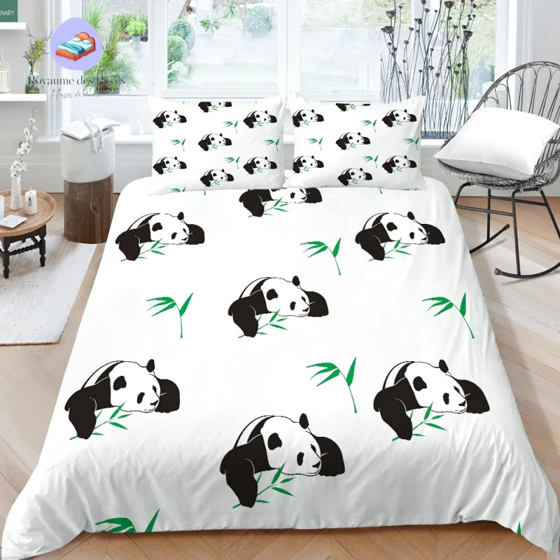 Housse de Couette Panda Blanc