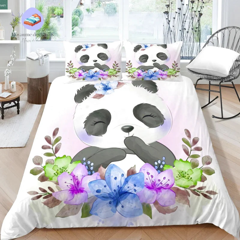 Housse de Couette Panda Clair