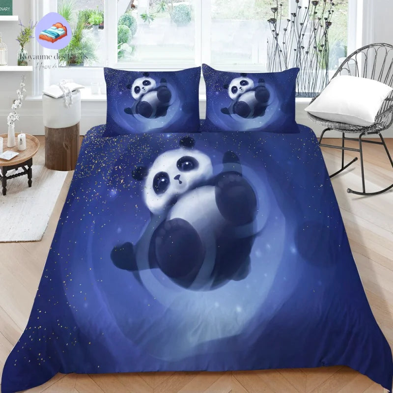 Housse de Couette Panda Nuit