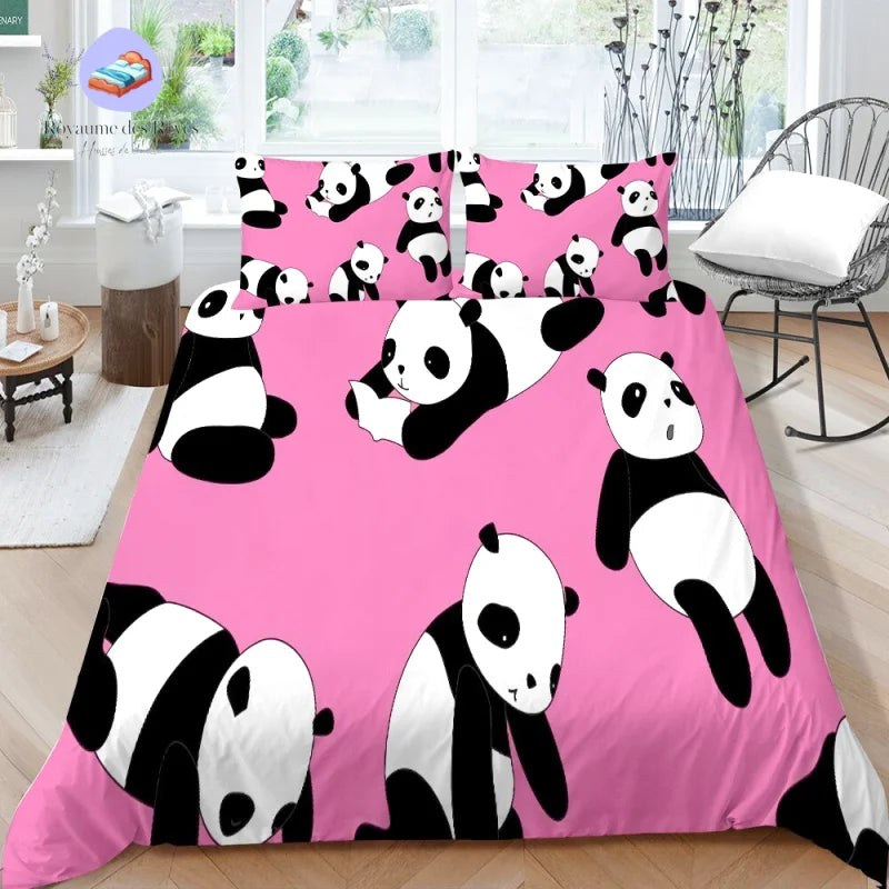 Housse de Couette Panda Rose