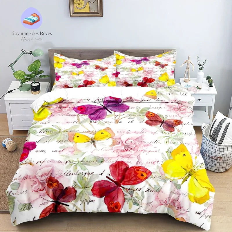 Housse de Couette Papillon Multicolore