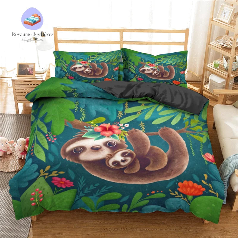 Housse de Couette Paresseux Famille