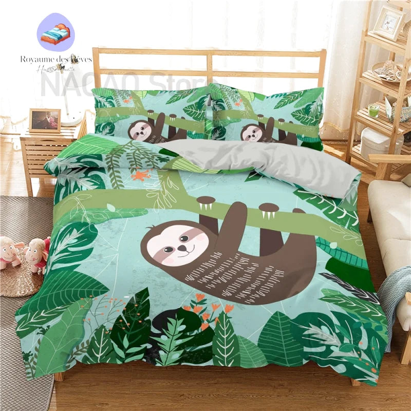 Housse de Couette Paresseux Sourire