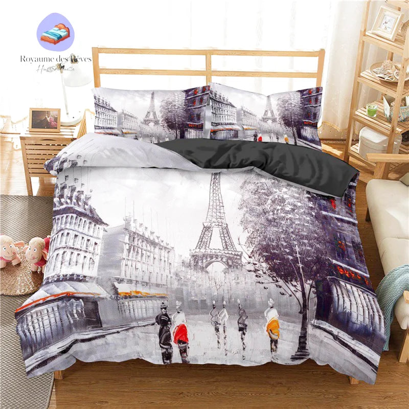 Housse de Couette Paris Gris