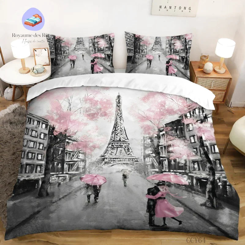 Housse de Couette Paris La Vie en Rose