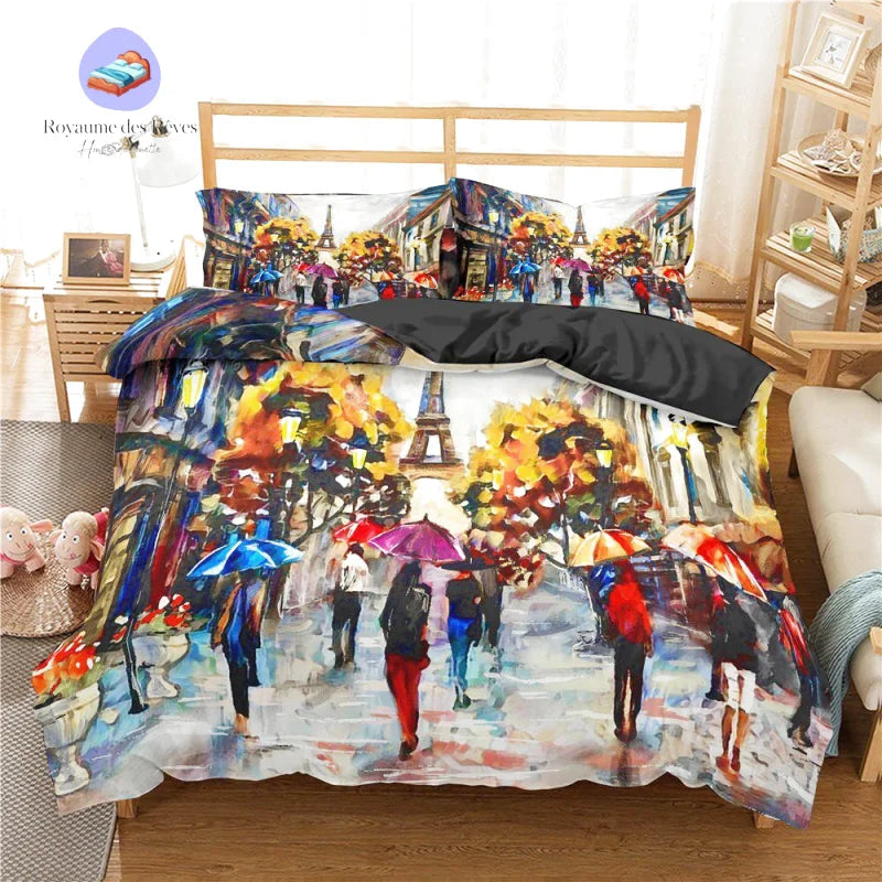 Housse de Couette Paris Pluie
